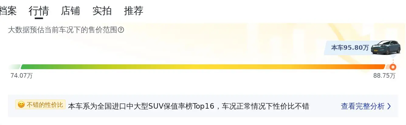 二手保时捷Cayenne：2019款3.0T，报价95.8万