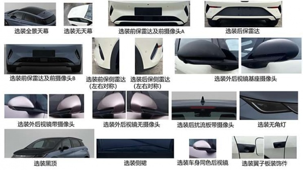海豚 全部在售 2025款 2024款 2023款 2021款,比亚迪新款海豚申报图发布 外观细节调整